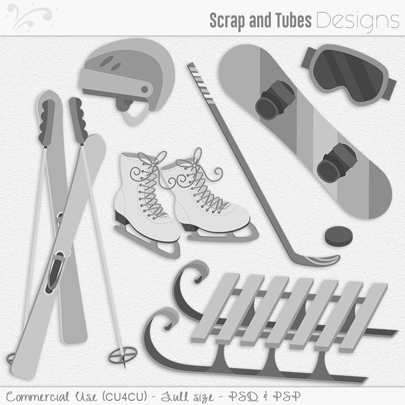 Winter Sports Equipment Templates - Click Image to Close